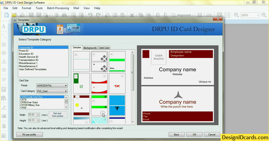 ID card designer software